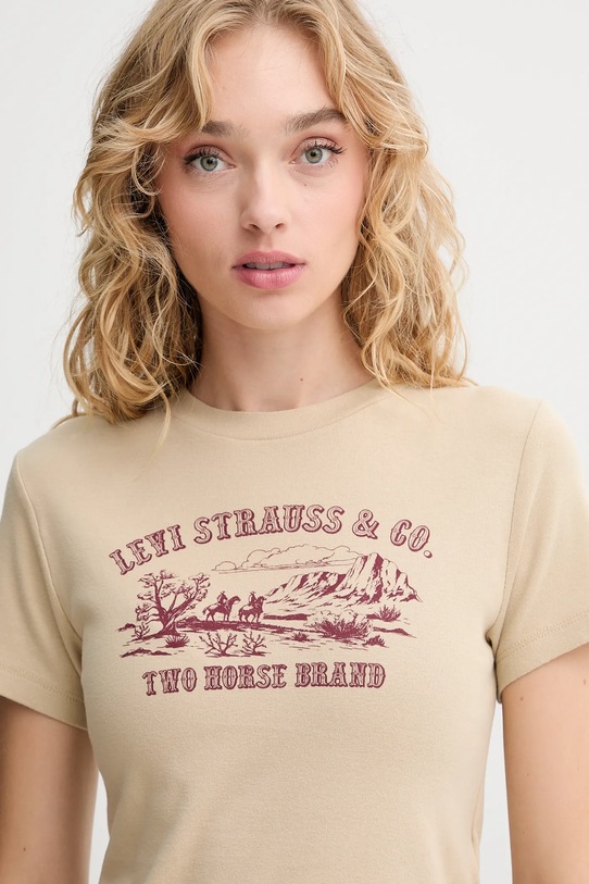 Bavlnené tričko Levi's béžová A8798.0057