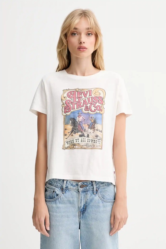 Levi's tricou din bumbac print alb A8804.0049