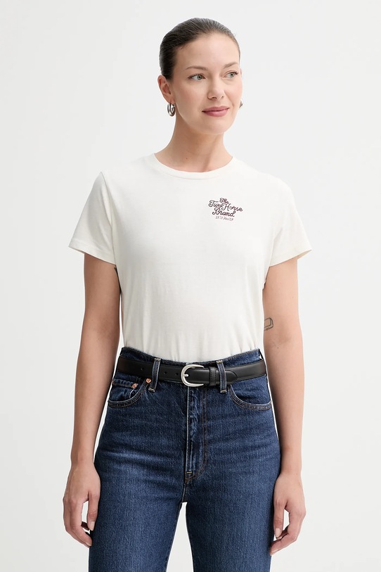 Levi's t-shirt bawełniany regular beżowy A8804.0055