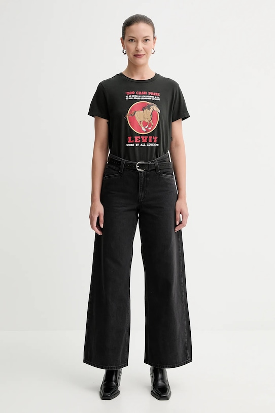 Bavlněné tričko Levi's A8804.0063 černá AW25