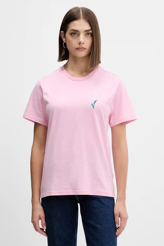 Oblačila Bombažna kratka majica adidas House of Tiro JV8524 roza