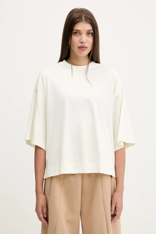 adidas t-shirt bawełniany ALL SZN bawełna beżowy JV9888