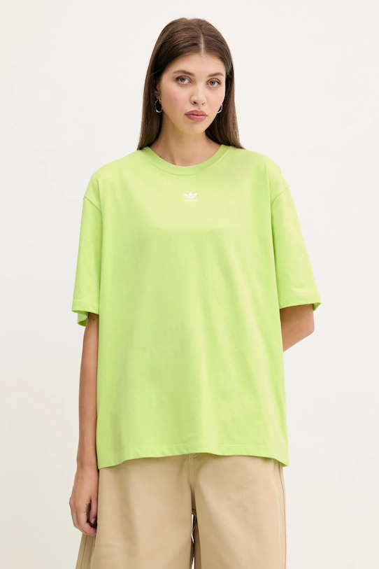 Bavlnené tričko adidas Originals Essentials nášivka zelená JW5076