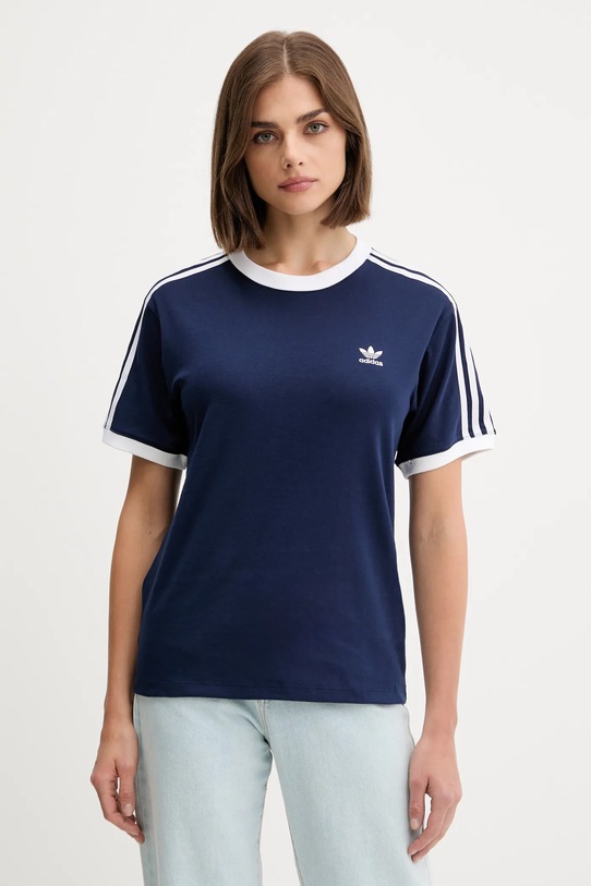 Kratka majica adidas Originals 3 Stripe Tee Našitek modra JY4852