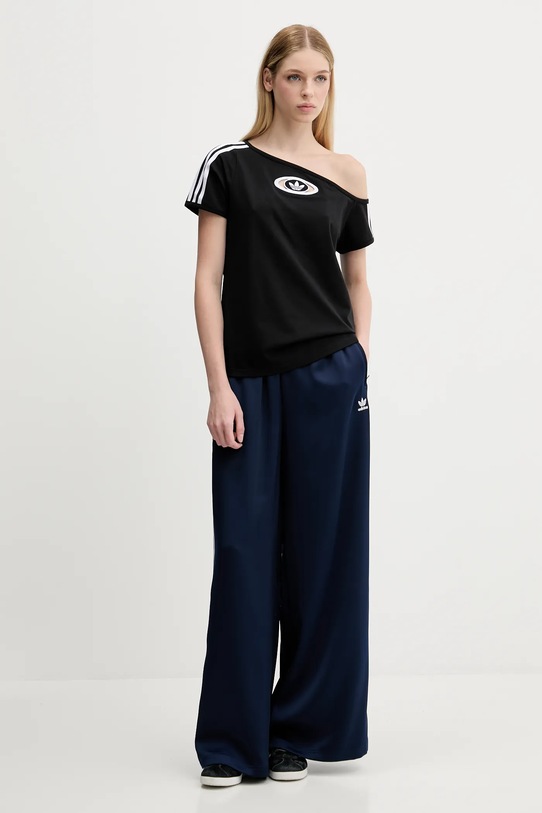 adidas Originals tricou Offshoulder Tee KC8796 negru AW25