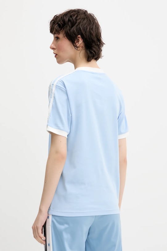 Îmbrăcăminte adidas Originals tricou din bumbac Ruffle 3S Tee KC8820 albastru