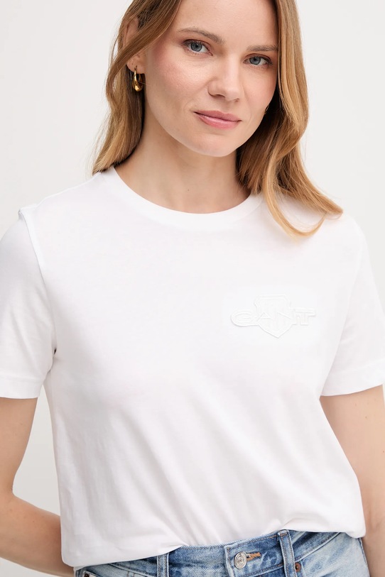 Gant t-shirt bawełniany biały 4202589