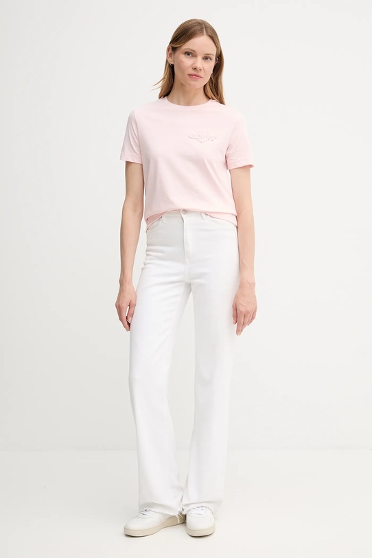 Gant t-shirt bawełniany 4202589 różowy AW25