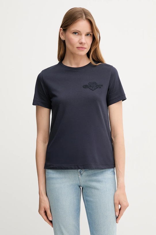 Gant t-shirt bawełniany bawełna granatowy 4202589