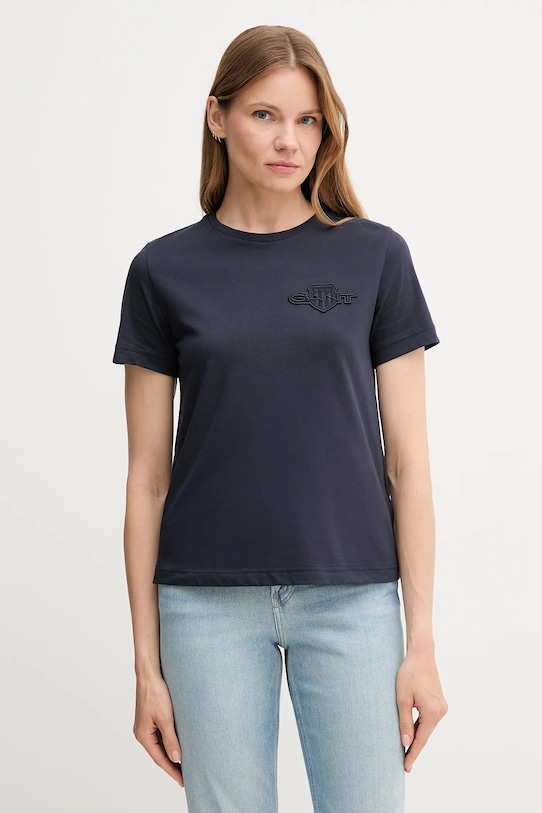 Gant t-shirt bawełniany bawełna granatowy 4202589