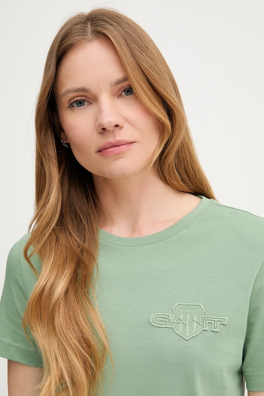 Gant t-shirt bawełniany zielony 4202589
