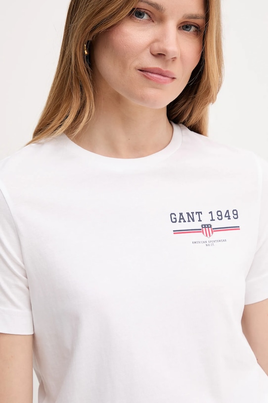 Gant t-shirt bawełniany biały 4201554