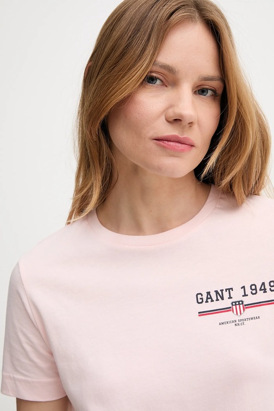 Gant t-shirt bawełniany różowy 4201554