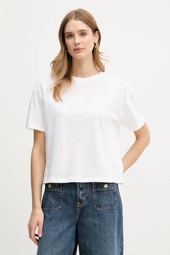Tommy Hilfiger t-shirt bawełniany bawełna beżowy UW0UW06236