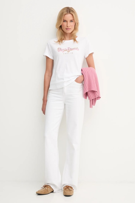 Pepe Jeans t-shirt bawełniany PL5000027 biały AW25
