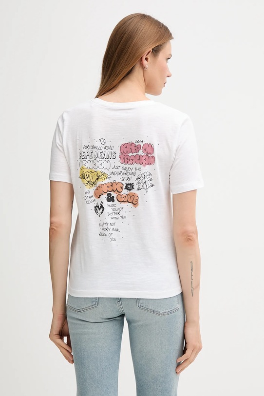 Odzież Pepe Jeans t-shirt bawełniany PL5000021 biały