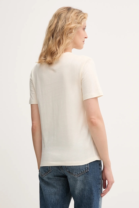 Βαμβακερό μπλουζάκι Twinset 252TP2051 μπεζ AW25