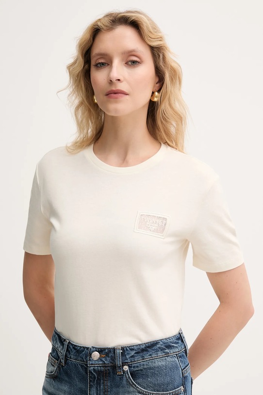 Odzież Twinset t-shirt bawełniany 252TP2051 beżowy