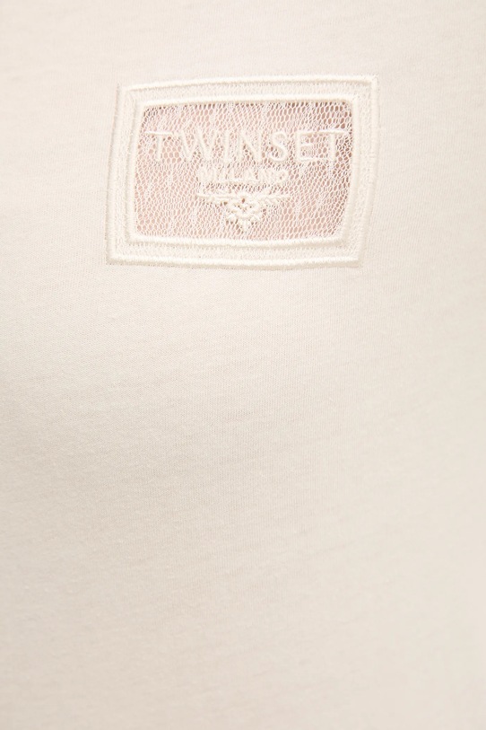 Twinset t-shirt bawełniany beżowy 252TP2051