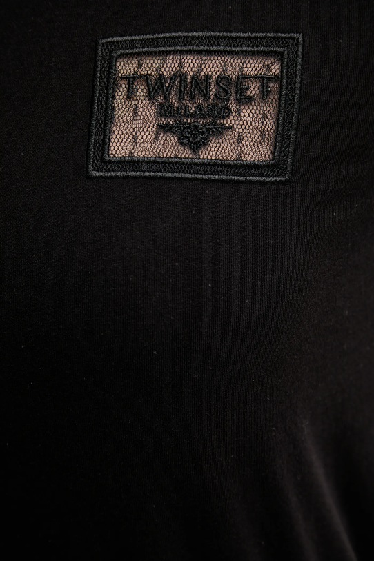 Twinset t-shirt bawełniany 252TP2051 czarny