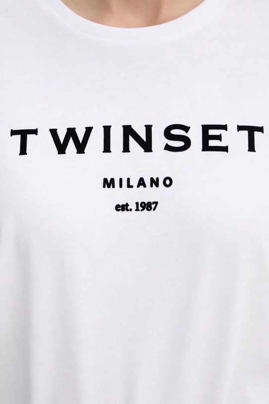 Twinset t-shirt bawełniany 252TP2050 biały