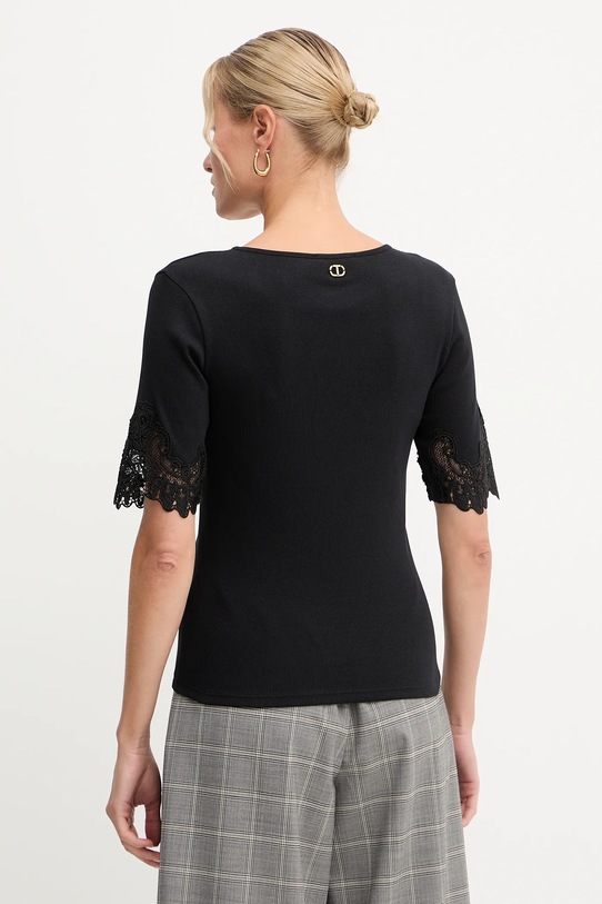 Îmbrăcăminte Twinset tricou din bumbac 252TT2170 negru