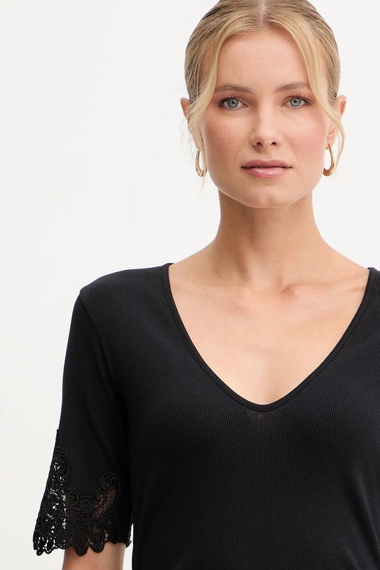 Twinset tricou din bumbac negru 252TT2170