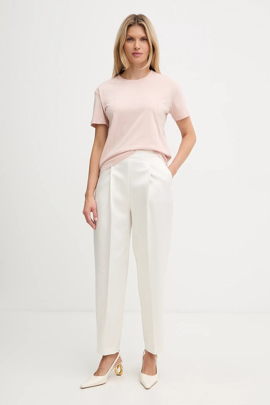 Twinset t-shirt bawełniany 252TT2320 beżowy AW25