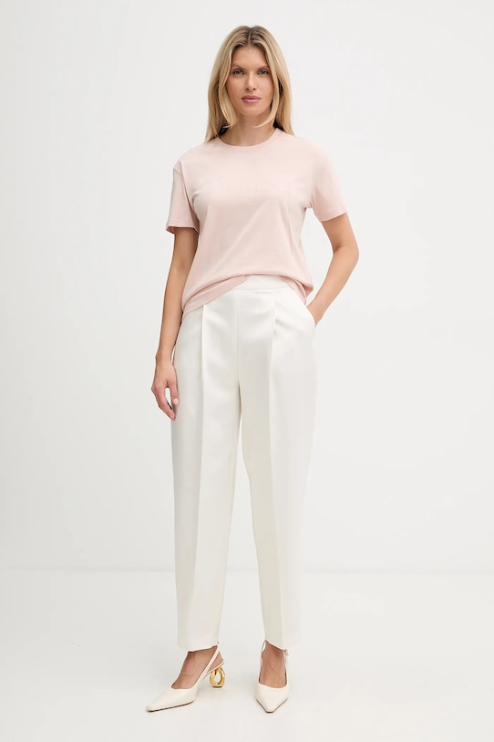 Бавовняна футболка Twinset 252TT2320 бежевий AW25