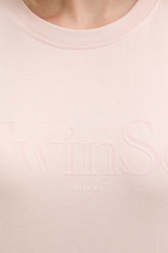 Бавовняна футболка Twinset 252TT2320 бежевий