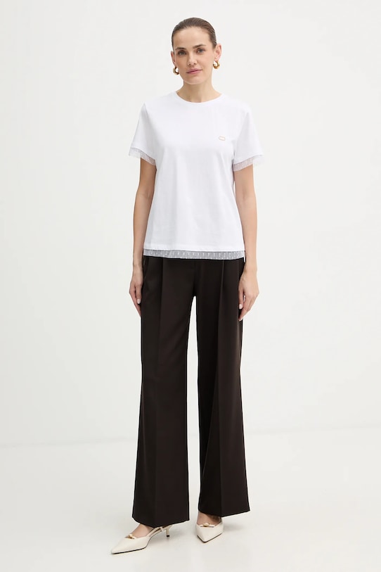 Twinset t-shirt bawełniany 252TT231A biały AW25