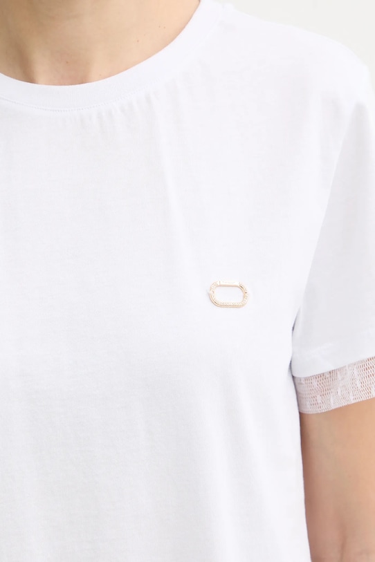 Twinset t-shirt bawełniany 252TT231A biały