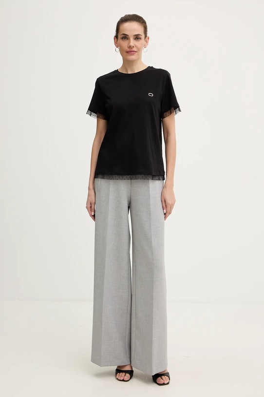 Twinset t-shirt bawełniany 252TT231A czarny AW25