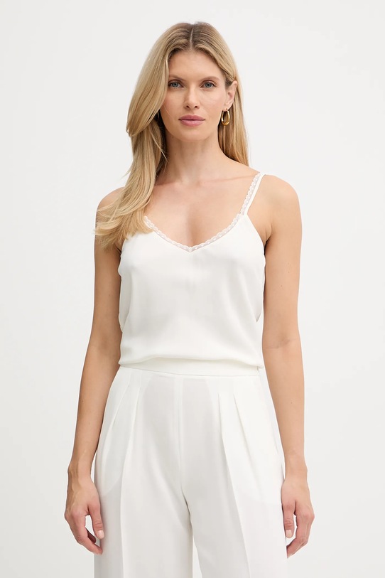 Twinset top selyemmel vállas bézs 252TT2411