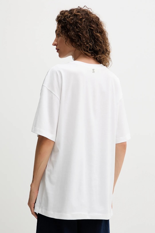Îmbrăcăminte Twinset tricou din bumbac 252AQ2120 alb