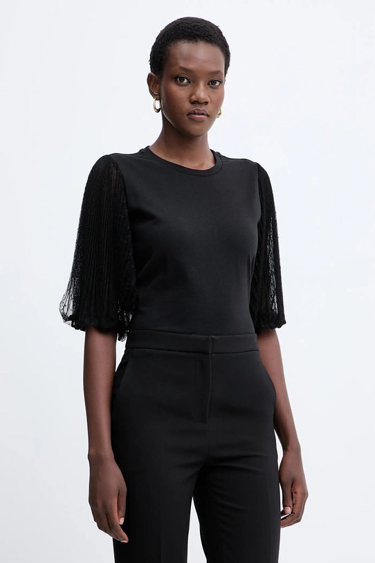 Бавовняна блузка Twinset casual чорний 252TT2310