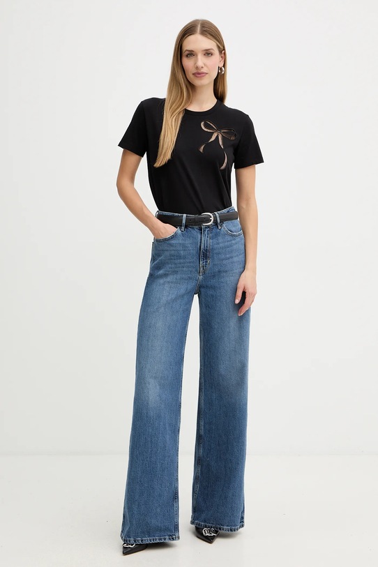 Twinset t-shirt bawełniany 252TT2312 czarny AW25