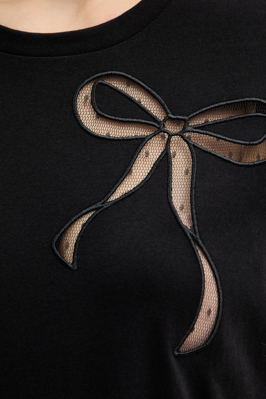 Twinset t-shirt bawełniany 252TT2312 czarny