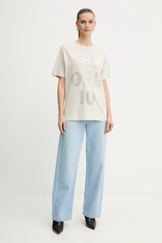 Armani Exchange t-shirt bawełniany XW001354.AF17172 beżowy AW25