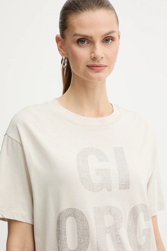 Armani Exchange t-shirt bawełniany beżowy XW001354.AF17172