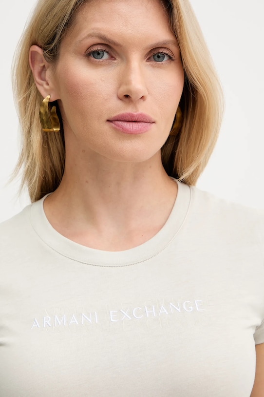 Хлопковая футболка Armani Exchange бежевый XW002038.AF10356