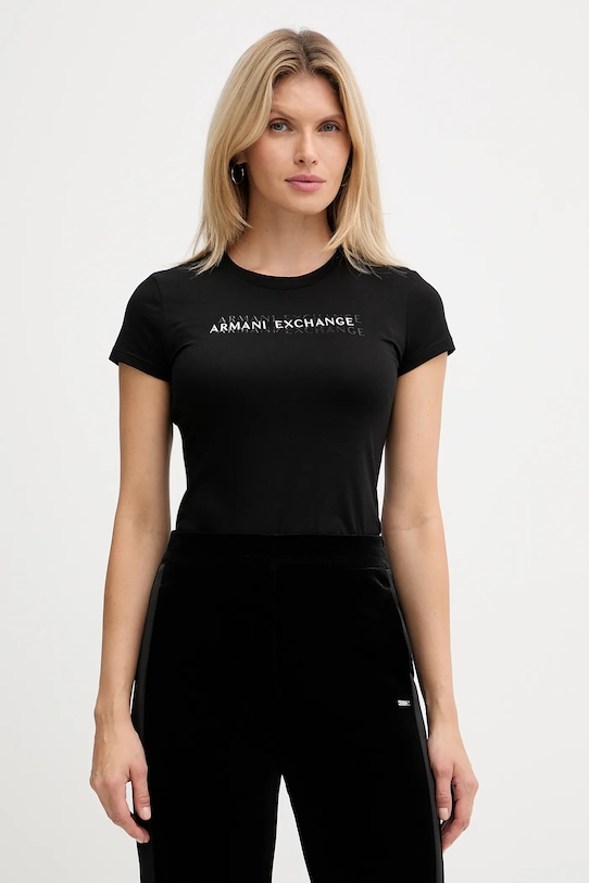 Хлопковая футболка Armani Exchange хлопок чёрный XW002038.AF10356
