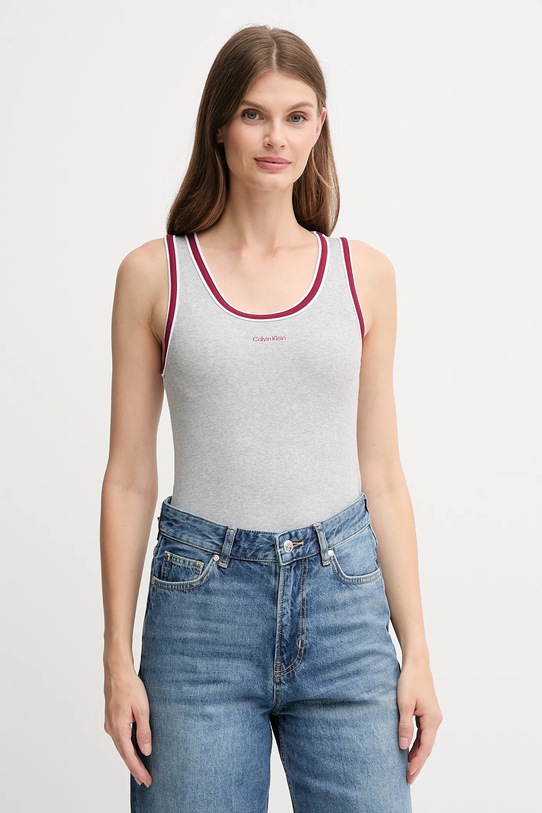 Top Calvin Klein Jeans με ελαστάν γκρί LV047D200G