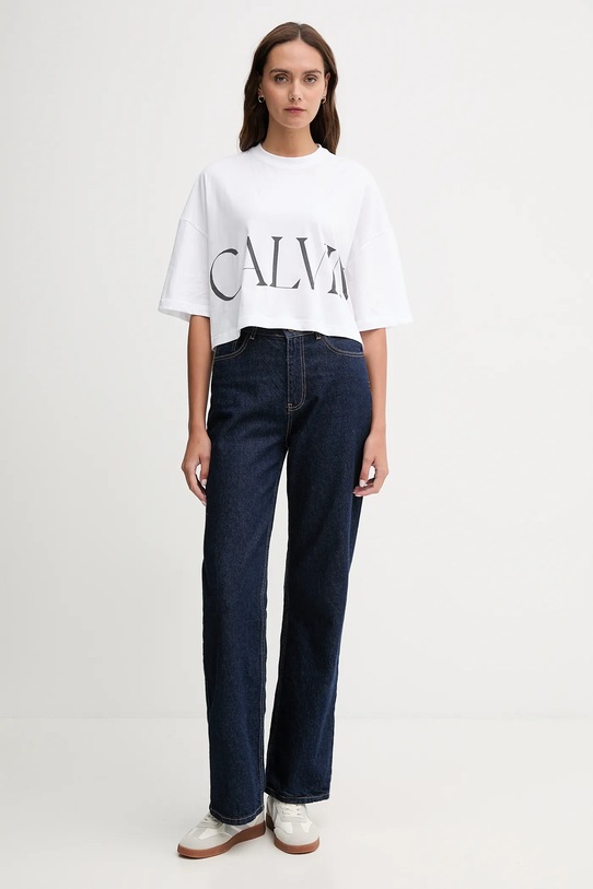 Calvin Klein Jeans t-shirt bawełniany LV047D206G biały AW25