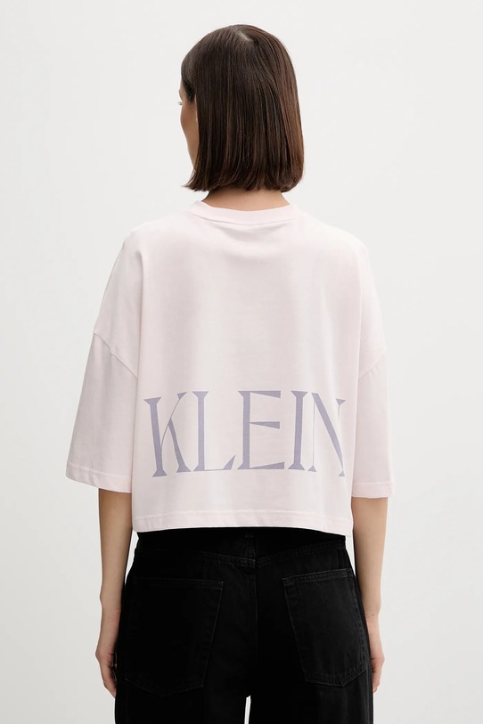 Ρούχα Βαμβακερό μπλουζάκι Calvin Klein Jeans LV047D206G ροζ