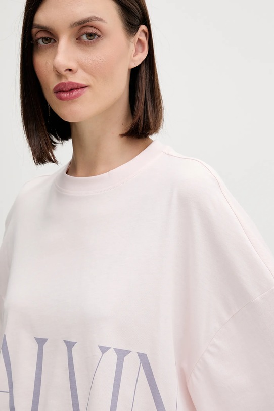 Βαμβακερό μπλουζάκι Calvin Klein Jeans ροζ LV047D206G