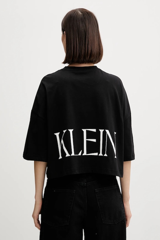 Oblečenie Bavlnené tričko Calvin Klein Jeans LV047D206G čierna