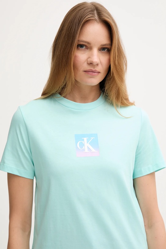 Bavlnené tričko Calvin Klein Jeans tyrkysová LV047D874G