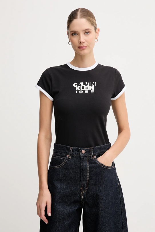 Tričko Calvin Klein Jeans černá LV047D208G