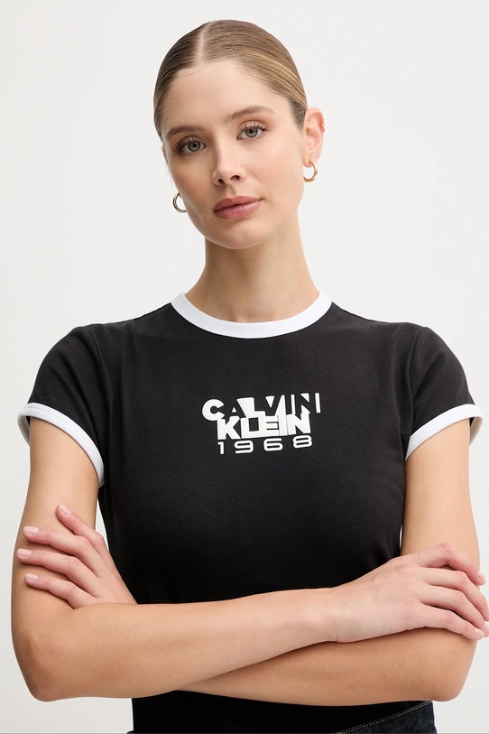 Tričko Calvin Klein Jeans LV047D208G černá